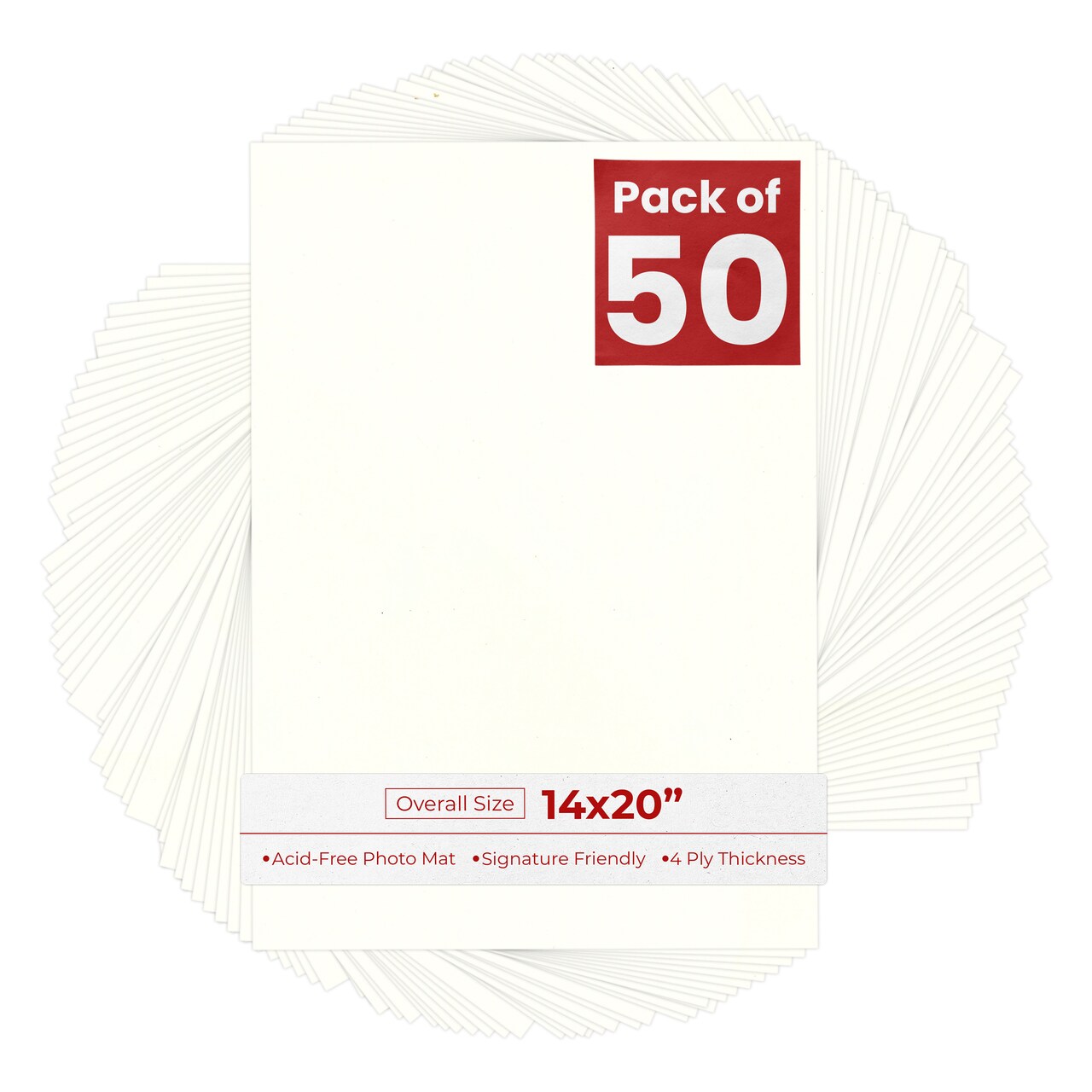 Antique White 14x20 Uncut Mat Board - Blank Sheets, No Opening